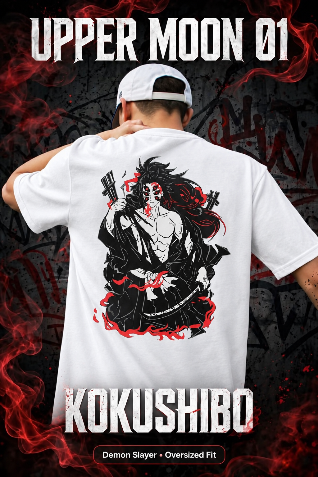 UPPER MOON-01 [KOKUSHIBO] PREMIUM DROP-SHOULDER T-SHIRT